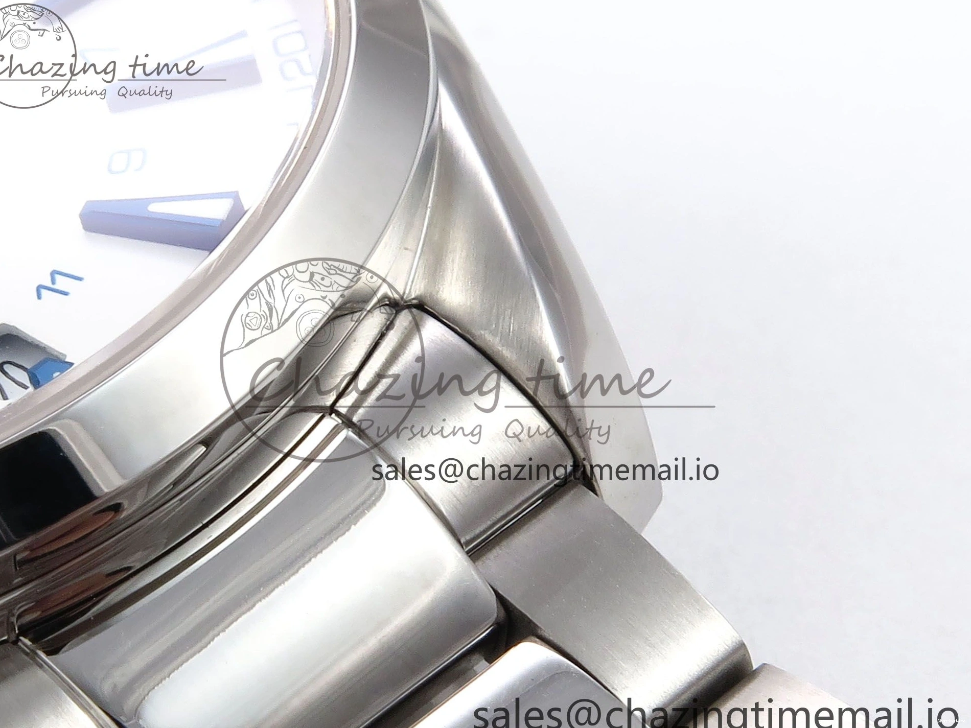 0108 Aqua Terra 150M GMT OMF 1:1 Best Edition White Blue Dial on SS Bracelet A RelaxedFit 7709